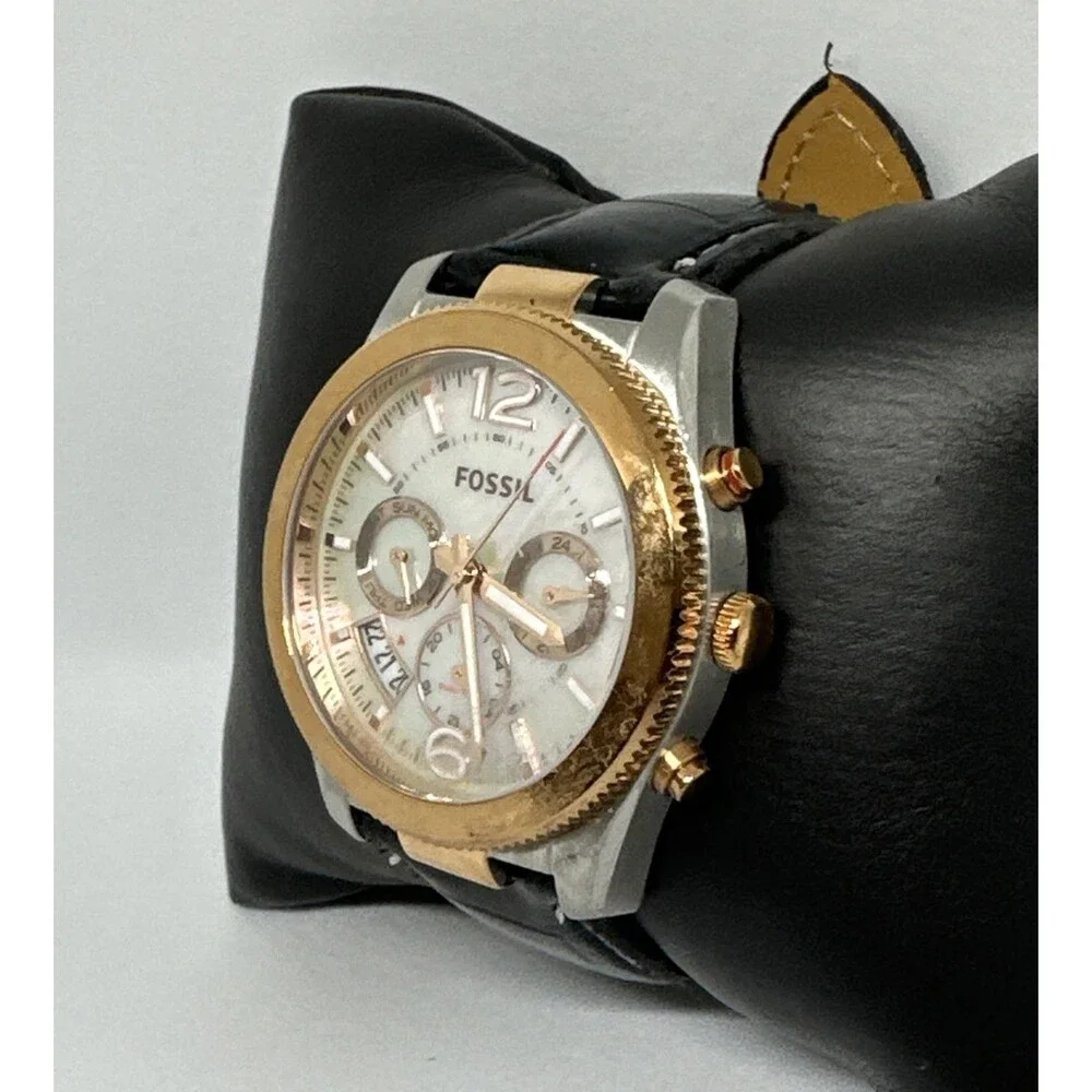 Fossil Perfect Boyfriend ES4135 Women's Black Leather Analog Dial Watch HME680